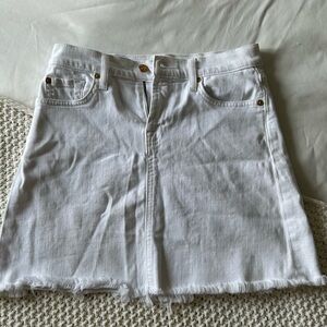 White Free People Jean Skirt